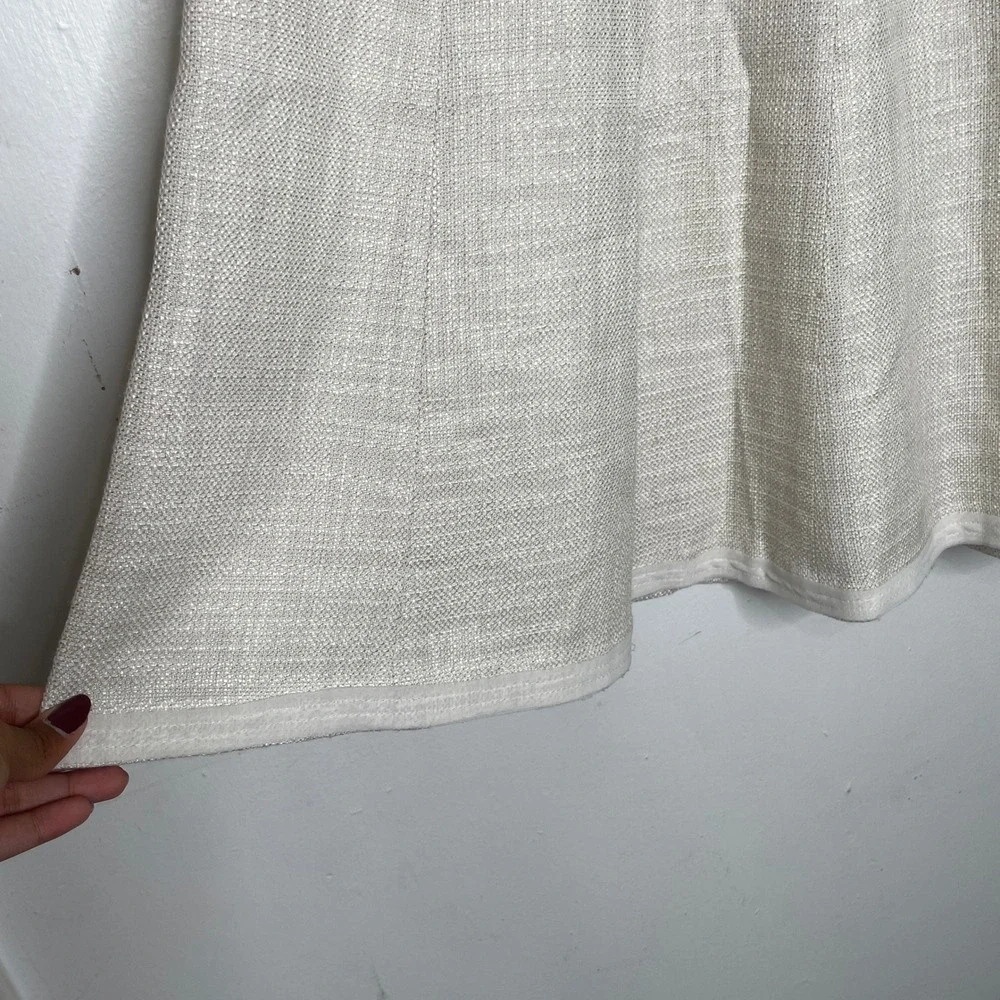 White House Black‎ Market Cream Metallic Textured A-Line Skirt Size 00 Ivory